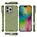 iPhone 16 Pro Honeycomb Armored Hybrid-deksel - Grønn