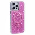 iPhone 16 Pro MagSafe-Epoxy-deksel med glitter paljetter - Varm Rosa