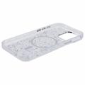 iPhone 16 Pro MagSafe-Epoxy-deksel med glitter paljetter - Hvit
