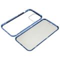 iPhone 16 Pro Magnetisk Deksel med Herdet Glass - Privacy - Mørkeblå