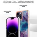 iPhone 16 Pro Marmormønster Galvanisert IMD TPU-deksel - Lilla