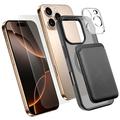 iPhone 16 Pro Max 4-i-1 MagSafe-beskyttelsessett med kortholder - svart
