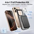 iPhone 16 Pro Max 4-i-1 MagSafe-beskyttelsessett med kortholder - svart