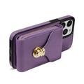 iPhone 16 Pro Max Alt-i-ett-deksel med lommebok og stropp - Lilla