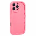iPhone 16 Pro Max Candy Color Wavy TPU-deksel - Varm Rosa