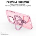 iPhone 16 Pro Max Glitter Hybrid-deksel med kickstand - MagSafe-kompatibel - Rosa