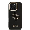 iPhone 16 Pro Max Guess Grained 4G Logo Stativkameraramme-deksel - Svart