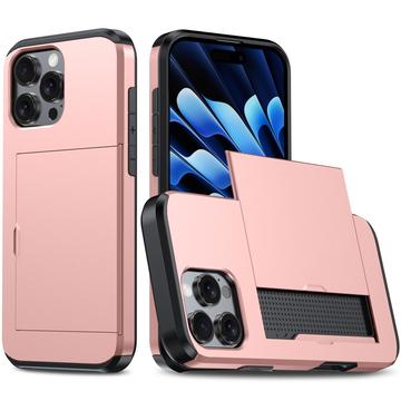 iPhone 16 Pro Max Hybrid-deksel med Skyvekortspor - Roségull