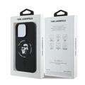 iPhone 16 Pro Max Karl Lagerfeld Karl and Choupette MagSafe-deksel i flytende silikon - Svart