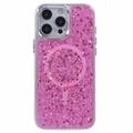 iPhone 16 Pro Max MagSafe-Epoxy-deksel med glitter paljetter - Varm Rosa