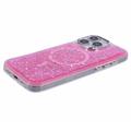 iPhone 16 Pro Max MagSafe-Epoxy-deksel med glitter paljetter - Varm Rosa