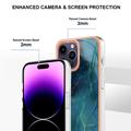 iPhone 16 Pro Max Marmormønster Galvanisert IMD TPU-deksel - Grønn