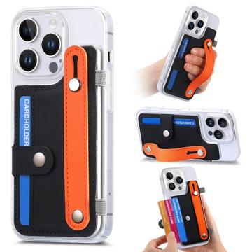 iPhone 16 Pro Max plastveske CY1 - Kortspor, armbånd, stativ - svart