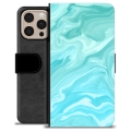 iPhone 16 Pro Max Premium Lommebok-deksel - Blå Marmor