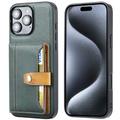 iPhone 16 Pro Max Retro Style Deksel med Lommebok - Grønn