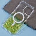 iPhone 16 Pro Max Sparkle Glow MagSafe-deksel - Epoxy TPU og akrylbeskyttelse - Gul