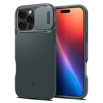 iPhone 16 Pro Max Spigen Optik Armor Mag Deksel - Avgrunnsgrønn