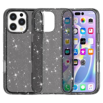 iPhone 16 Pro Max Stylish Glitter Series Hybrid-deksel - Svart