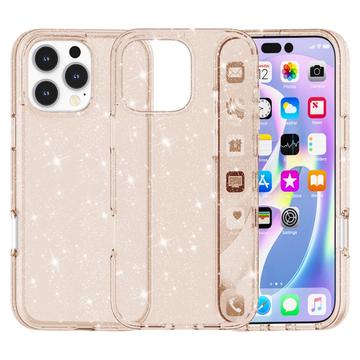 iPhone 16 Pro Max Stylish Glitter Series Hybrid-deksel - Gull