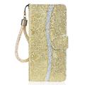 iPhone 16 Pro Max Stilig glitterlommeboketui - gull