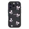 iPhone 16 Pro Max Stilig støtsikkert TPU-deksel med forhøyede kanter - svart / sløyfe