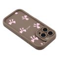 iPhone 16 Pro Max Stilig støtsikkert TPU-deksel med forhøyede kanter - Brun / sløyfe