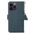 iPhone 16 Pro Max Lommebok-deksel i Lær med RFID - Grønn