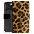 iPhone 16 Pro Premium Lommebok-deksel - Leopard