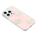 iPhone 16 Pro Glitrende Kjærlighet og Perle Hybrid-deksel - Rosa
