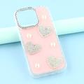 iPhone 16 Pro Glitrende Kjærlighet og Perle Hybrid-deksel - Rosa