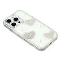 iPhone 16 Pro Glitrende Kjærlighet og Perle Hybrid-deksel - Hvit