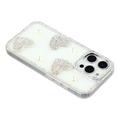 iPhone 16 Pro Glitrende Kjærlighet og Perle Hybrid-deksel - Hvit