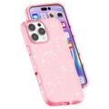iPhone 16 Pro Stylish Glitter Series Hybrid-deksel - Rosa