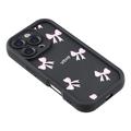iPhone 16 Pro Stilig støtsikkert TPU-deksel med forhøyede kanter - svart / sløyfe