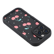 iPhone 16 Pro Stilig støtsikkert TPU-deksel med forhøyede kanter - Svart / Kirsebær