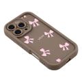 iPhone 16 Pro Stilig støtsikkert TPU-deksel med forhøyede kanter - Brun / sløyfe