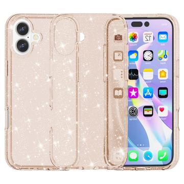 iPhone 16 Stylish Glitter Series Hybrid-deksel - Gull