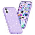 iPhone 16 Stylish Glitter Series Hybrid-deksel - Lilla