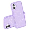 iPhone 16 Stylish Glitter Series Hybrid-deksel - Lilla