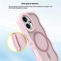 iPhone 16 Bølgekant magnetisk hybrid-deksel - Rosa