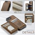 iPhone 16e Caseme C22-etui RFID-kortlommebok - brun