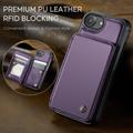 iPhone 16e/17e Caseme C22-etui RFID-kortlommebok - lilla