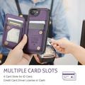 iPhone 16e/17e Caseme C22-etui RFID-kortlommebok - lilla