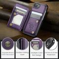 iPhone 16e/17e Caseme C22-etui RFID-kortlommebok - lilla