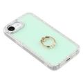 iPhone 16e CrystalGlow Hybrid-deksel med ringholder - grønn
