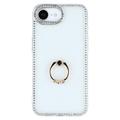 iPhone 16e CrystalGlow Hybrid-deksel med ringholder - gjennomsiktig