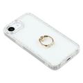 iPhone 16e CrystalGlow Hybrid-deksel med ringholder - gjennomsiktig