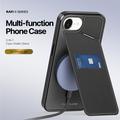 iPhone 16e Dux Ducis Rafi II Magnet-deksel med kickstand og kortspor - Svart