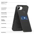 iPhone 16e Dux Ducis Rafi II Magnet-deksel med kickstand og kortspor - Svart