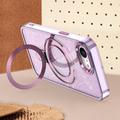 iPhone 16e Glitter Hybrid-deksel med kickstand - MagSafe-kompatibel - Lilla